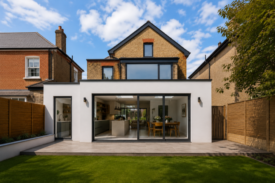 Modern London home construction